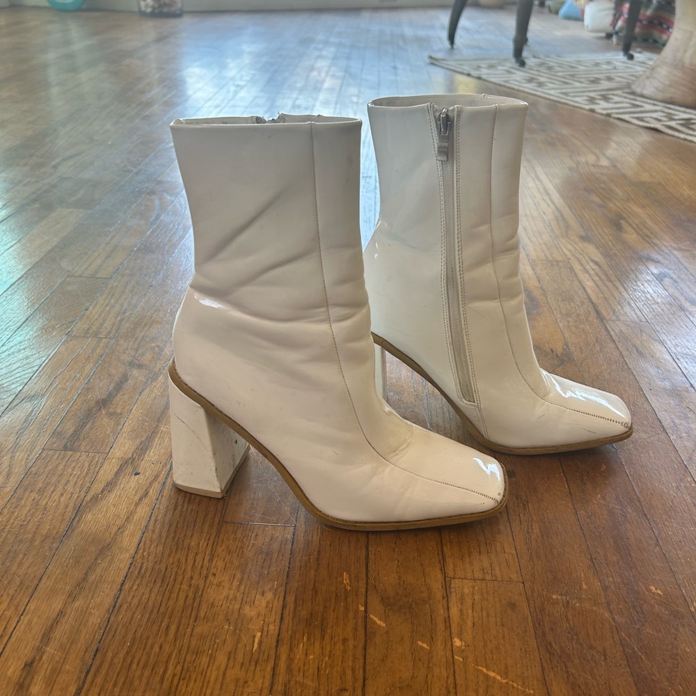 Nasty Gal White Patent booties